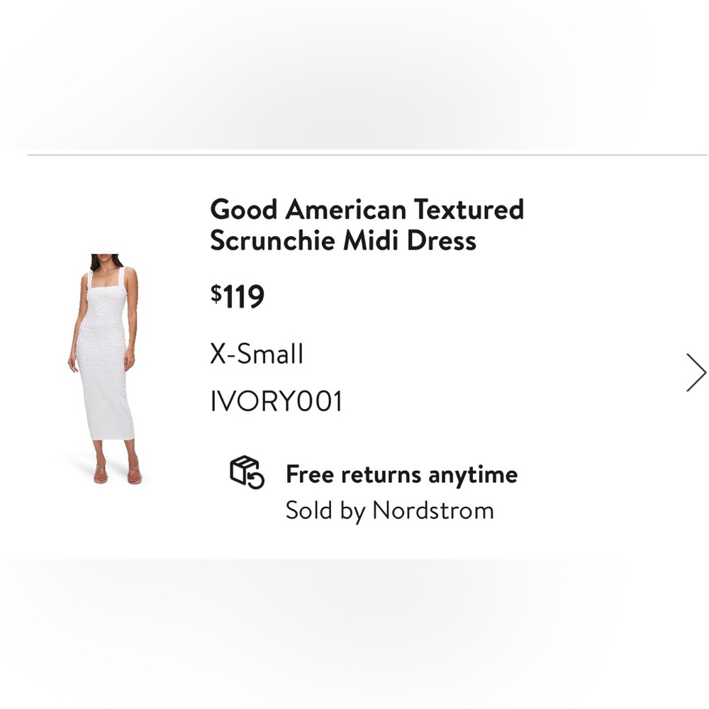 Good American textured scrunchie bodycon dress white